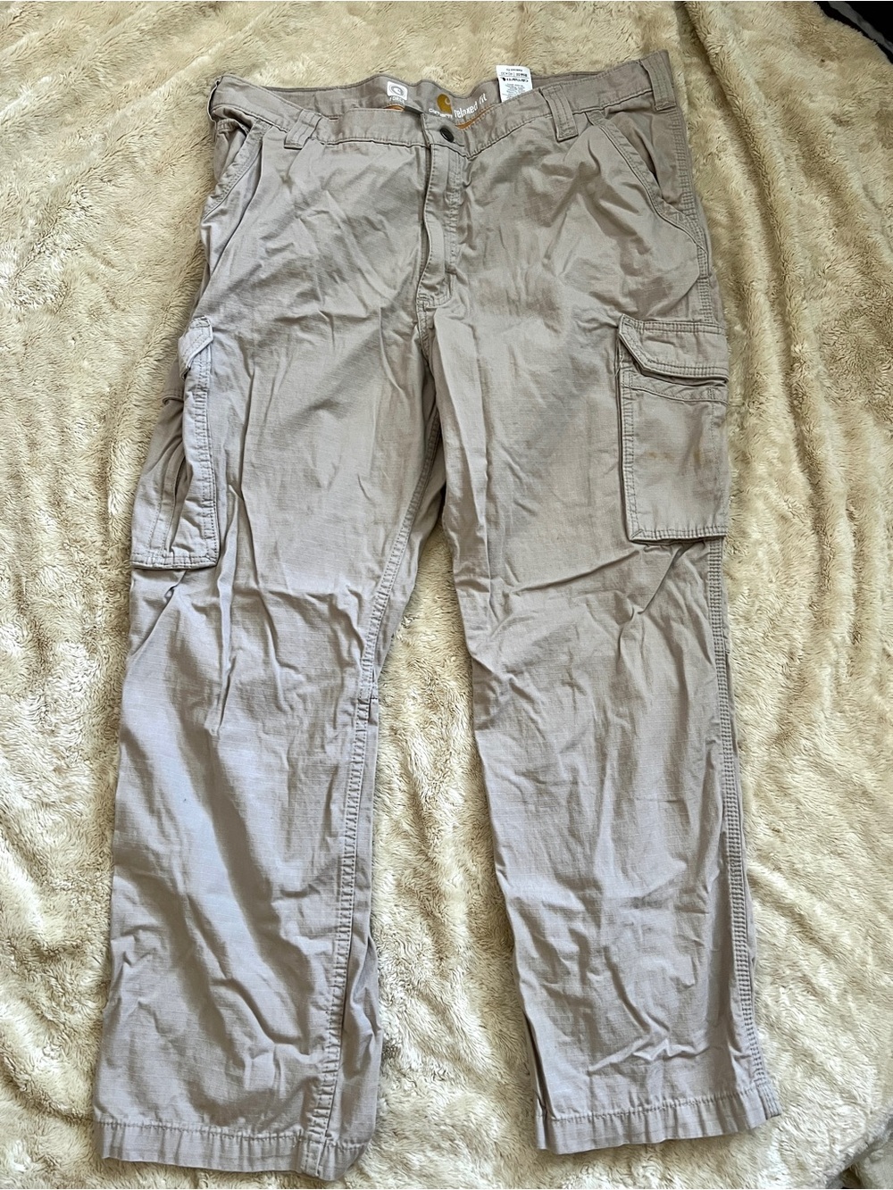 [FLAWED] CARHARTT Men's Khaki Tan Cargo Pants Size 40x30
